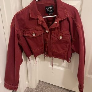 Urban Outfitters cropped, burgundy jean jacket! Great condition